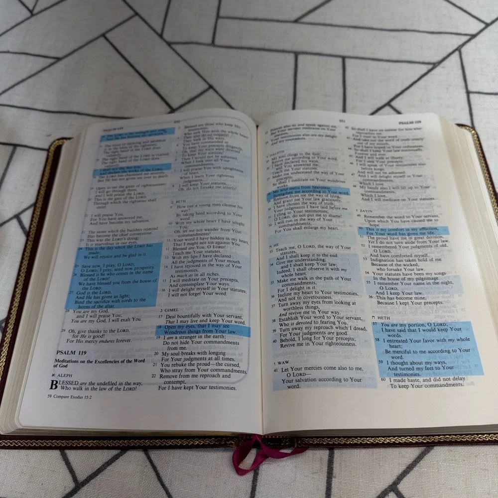 Thomas Nelson Holy Bible NKJV Burgundy Leather Possibility Thinkers Edition 1984